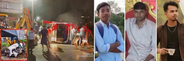 কলাশিবে ভয়াবহ সড়ক দুর্ঘটনা, হত শ্রীভূমি জেলার তিন যুবক কলাশিবে ভয়াবহ সড়ক দুর্ঘটনা, হত শ্রীভূমি জেলার তিন যুবক