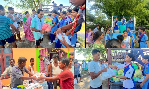 অসমে বন্যায় ক্ষতিগ্রস্ত পরিবারগুলির সহায়তায় এনএফ রেলের ভারত স্কাউটস অ্যান্ড গাইডস অসমে বন্যায় ক্ষতিগ্রস্ত পরিবারগুলির সহায়তায় এনএফ রেলের ভারত স্কাউটস অ্যান্ড গাইডস
