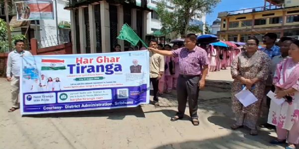 একতা-ঐক্য ও সৌভ্রাতৃত্বের বার্তা নিয়ে শ্রীভূমিতে তিরঙ্গা যাত্রা