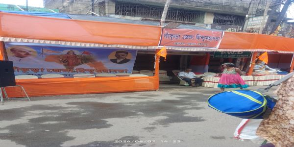 শ্রাবণ সোমবারে শিবভক্তদের সেবায় হিন্দু মহাসভার শিবির, পদযাত্রীদের ঢল এক্তেশ্বরে