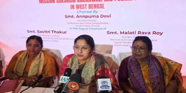 কলকাতা শহরে কেন্দ্রীয় মন্ত্রী অন্নপূর্ণা দেবীর সাংবাদিক সম্মেলন