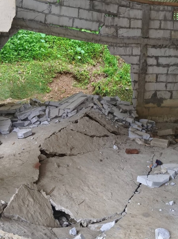 Landslide at saron village