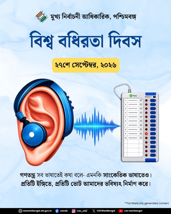 বিশ্ব বধির দিবস উপলক্ষে মুখ্য নির্বাচন আধিকারিকের বারতি