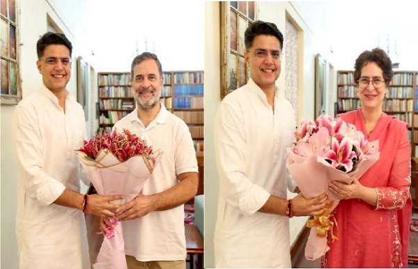 রাহুল-প্রিয়াঙ্কার সঙ্গে সাক্ষাৎ শচীন পাইলটের